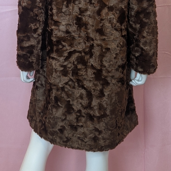 Express Brown Faux Fur Longline Coat with Pockets size Small - Picture 8 of 11